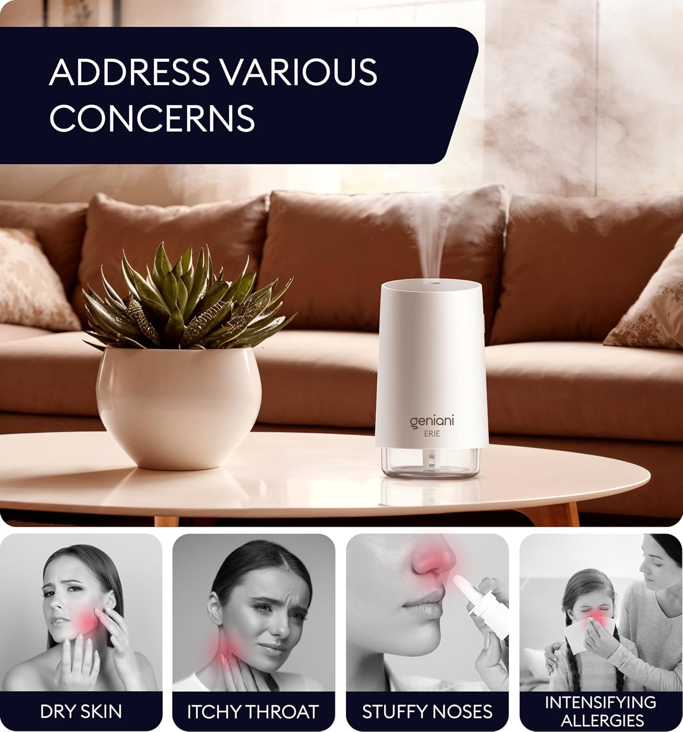 Portable Ultrasonic Humidifier for Small Rooms - Easy Clean Design (250ML)