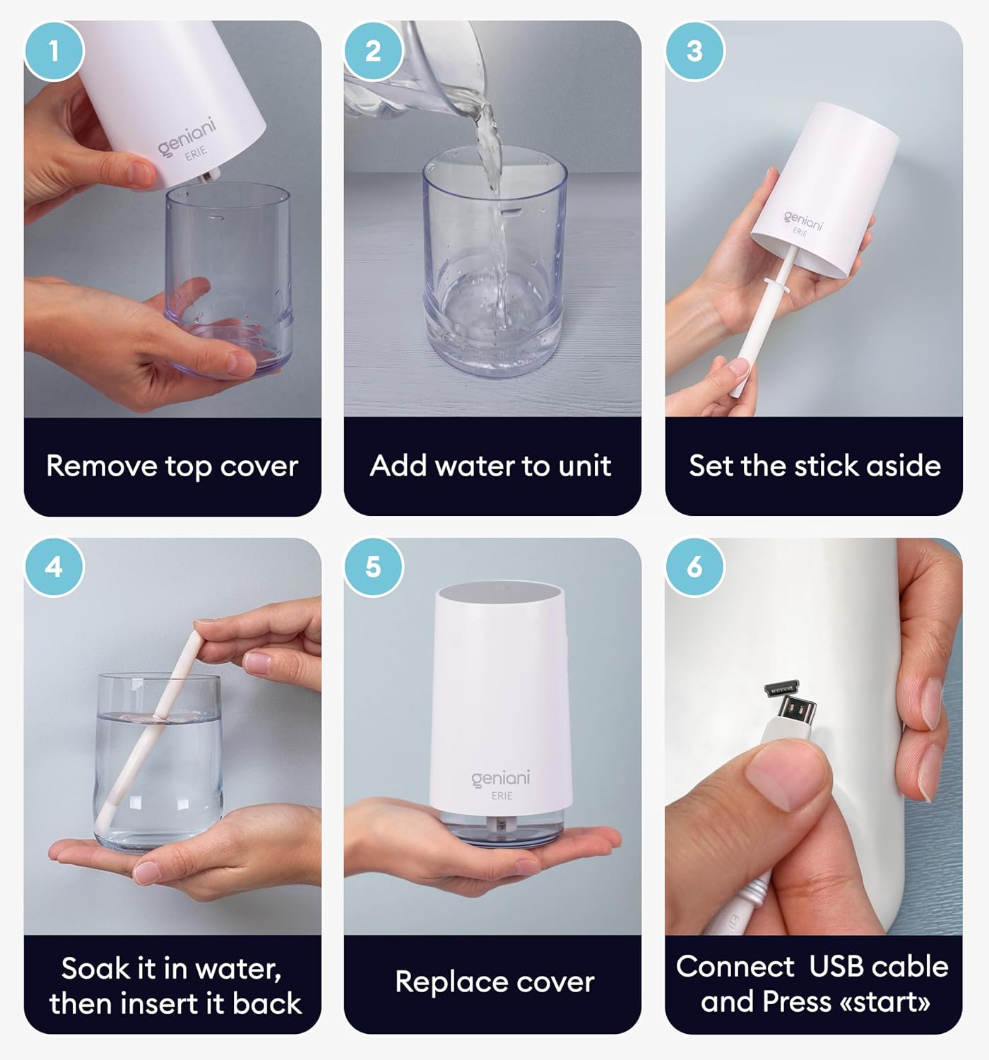 Portable Ultrasonic Humidifier for Small Rooms - Easy Clean Design (250ML)